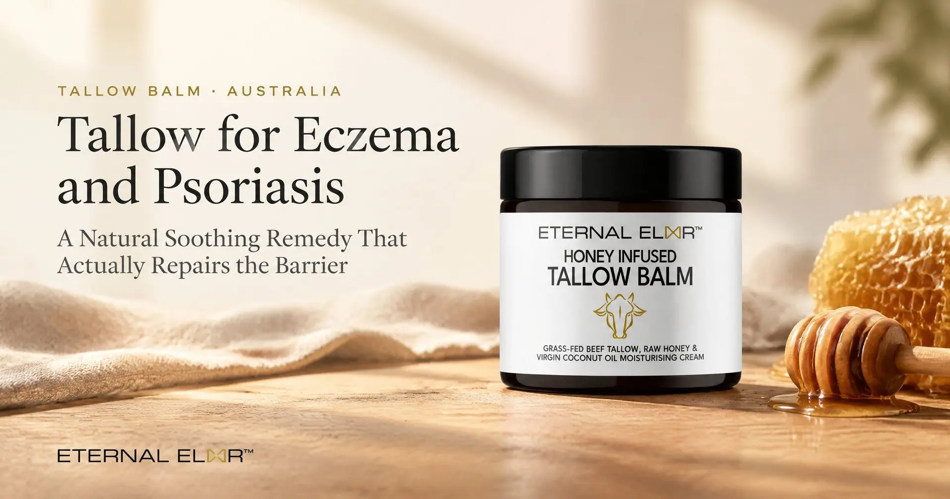 Tallow for Eczema and Psoriasis: A Natural Soothing Remedy That Actually Repairs the Barrier – Eternal Elixir Grass-Fed Tallow Balm jar