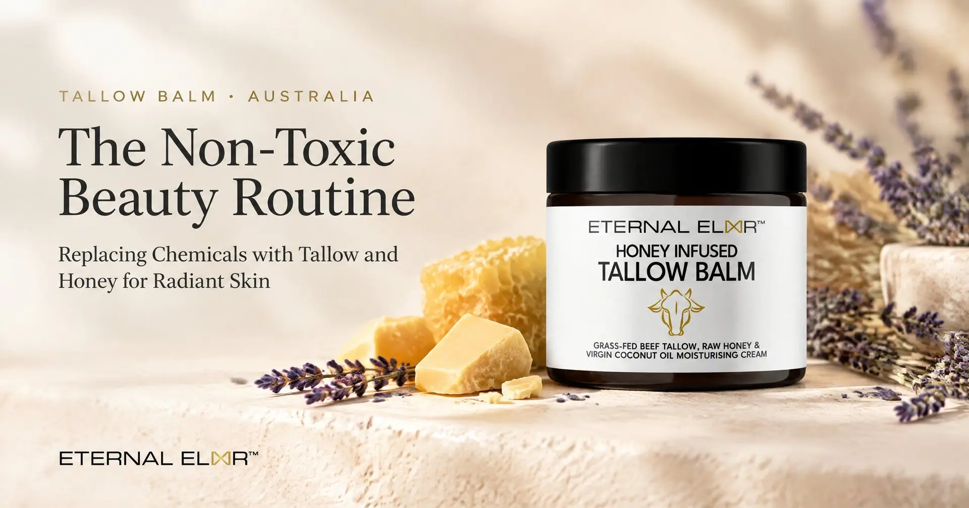 The Non-Toxic Beauty Routine: Replacing Chemicals with Tallow and Honey for Radiant Skin – Eternal Elixir Grass-Fed Tallow Balm jar