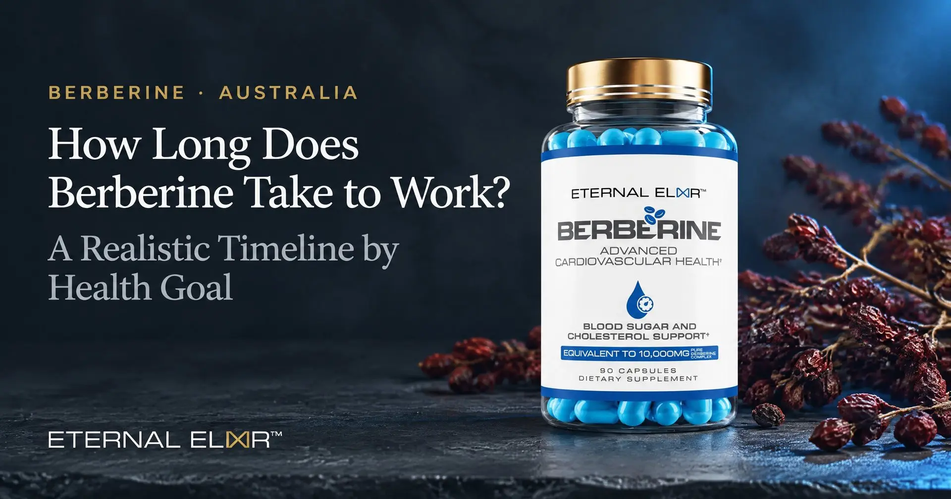 How Long Does Berberine Take to Work? A Realistic Timeline by Health Goal – Eternal Elixir Berberine HCl 500mg 20:1 bottle