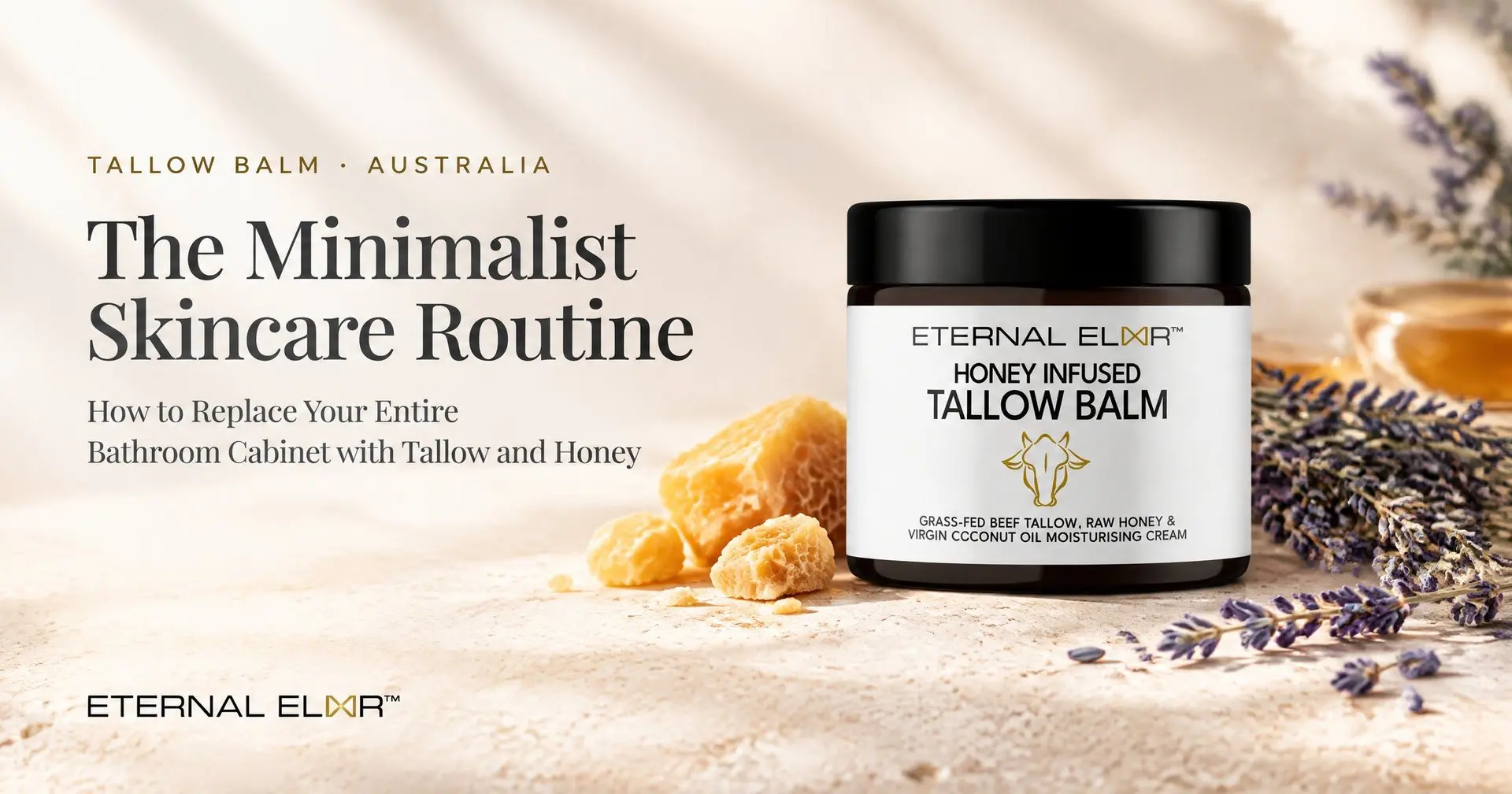 The Minimalist Skincare Routine: How to Replace Your Entire Bathroom Cabinet with Tallow and Honey – Eternal Elixir Grass-Fed Tallow Balm jar