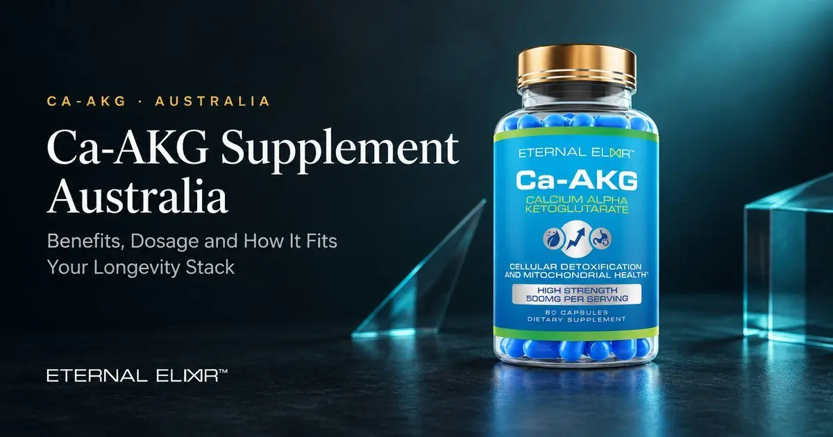 Ca-AKG Supplement Australia: Benefits, Dosage and How It Fits Your Longevity Stack – Eternal Elixir Ca-AKG 500mg bottle
