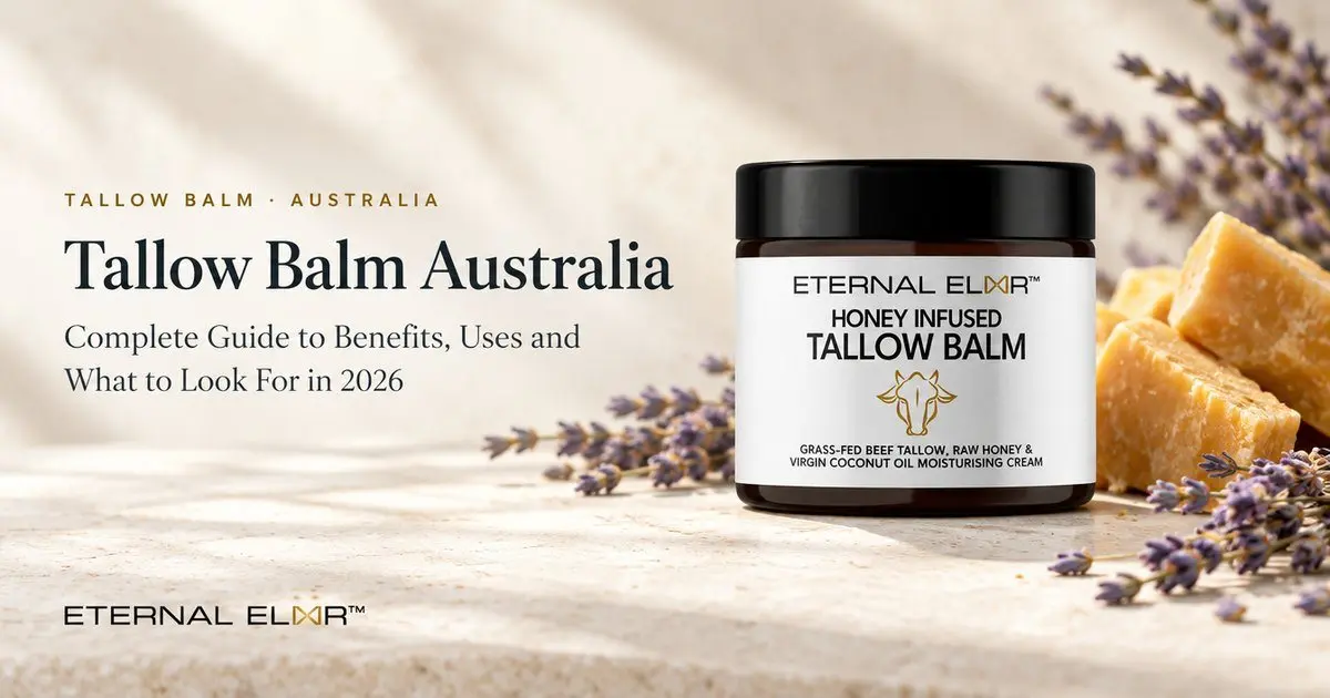 Tallow Balm Australia: Complete Guide to Benefits, Uses and What to Look For in 2026 – Eternal Elixir Grass-Fed Tallow Balm jar