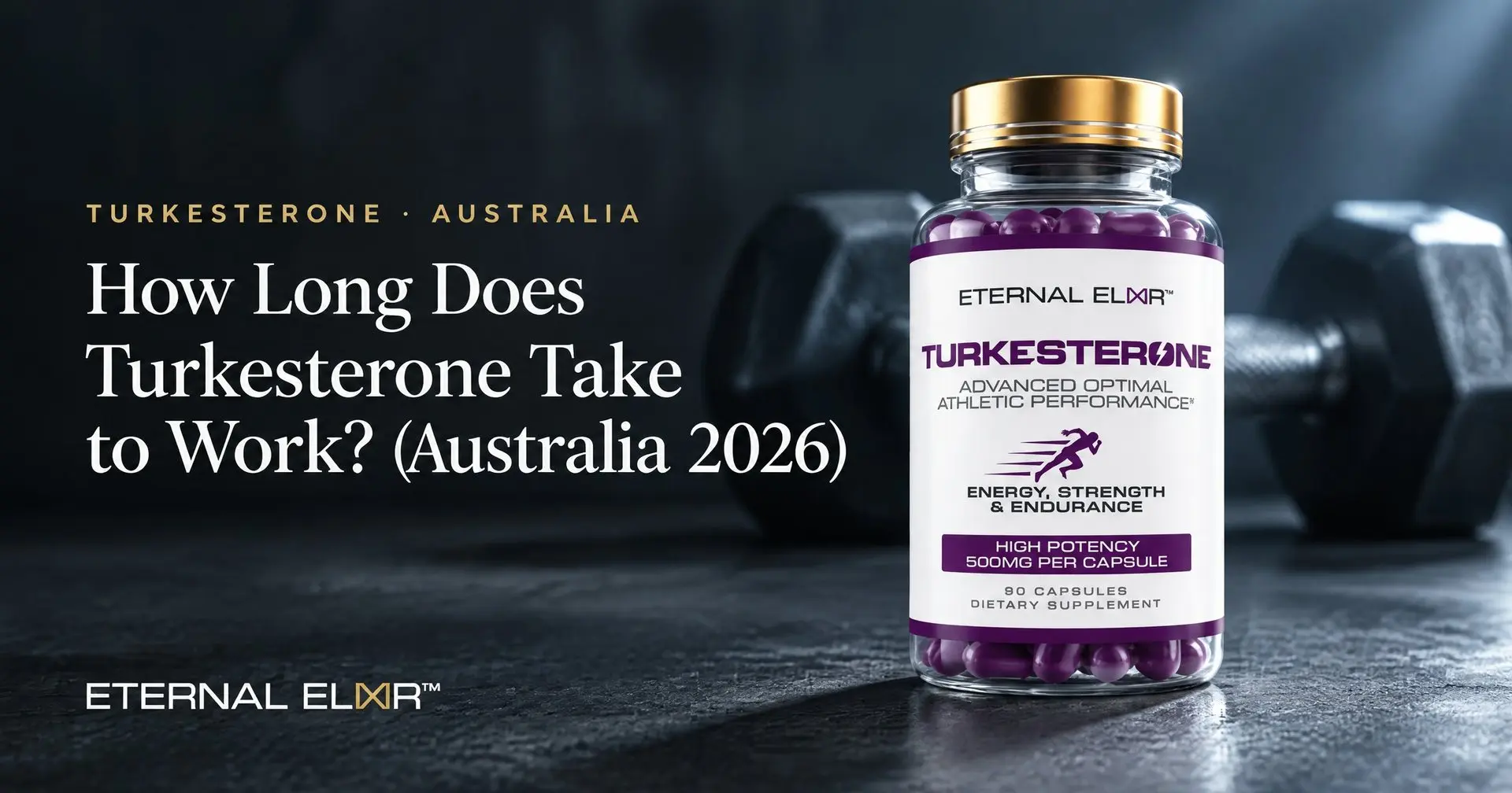 How Long Does Turkesterone Take to Work? (Australia 2026) – Eternal Elixir Turkesterone 500mg bottle