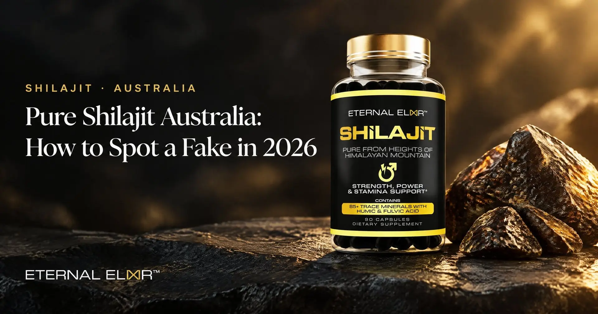 Pure Shilajit Australia: How to Spot a Fake in 2026 – Eternal Elixir Shilajit 1000mg bottle
