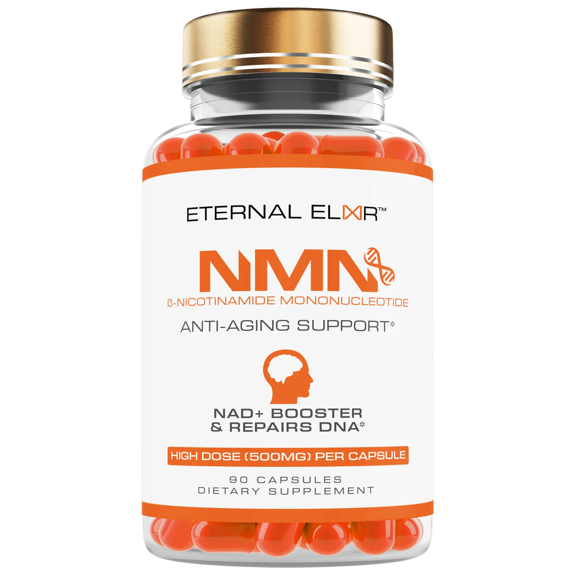 AgeMate ingredients label breakdown showing NMN 500mg per scoop